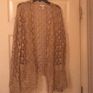 Beige and gold knitted Chico’s sweater